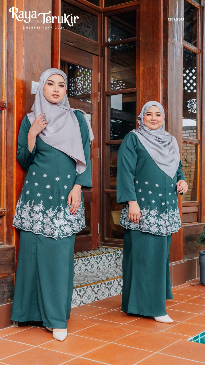 KURUNG WANITA SET MUSLIMAH SULAM CHEMPAKA S-5XL by ARISSA - READY STOCK, BAJU RAYA 2024 TRENDING, PLUS SIZE