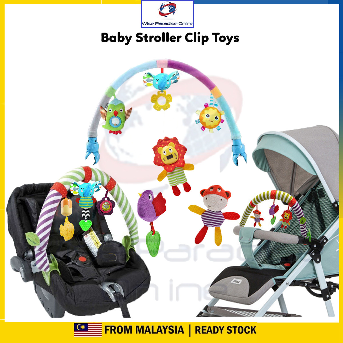 Baby Stroller/Infant Bed Crib Hanging Toys Baby Cot Rattle Toys For Tots Cots Rattles Seat (STROLLER GANTUNG ROUND TOYS)