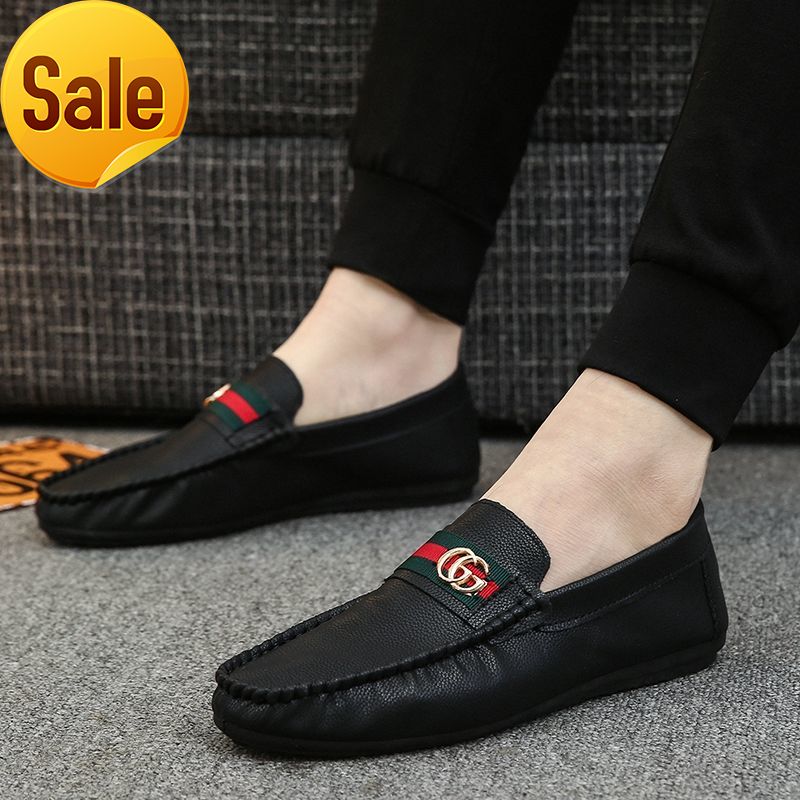 Spring and summer breathable Doudou shoes men's fashion shoes net red social spirit guy men's shoes fashion men's casual shoes leather shoes