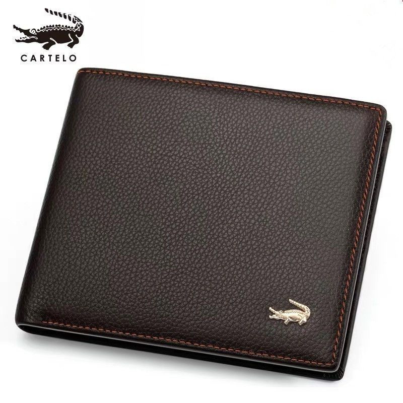 Fashion Business Men's Wallet folding Short Leather License purse