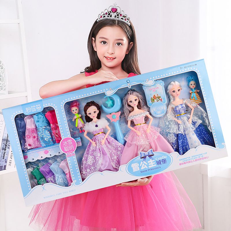 Frozen Beauty Dolls Gift Set Frozen Princess Elsa Princess dolls set/set mainan patung hadiah birthday budak perempuan