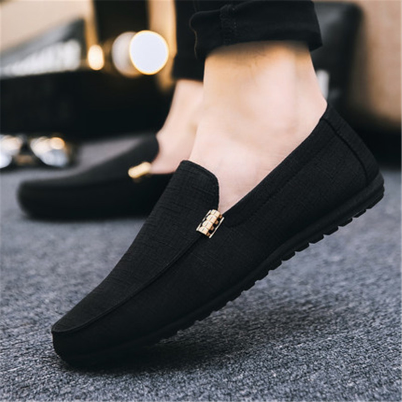 Shoes Men Casual Comfort Denim Male Flat Canvas Shoe New Summer Korean Style Solid Color Lightweight Slip-on Soft Sole Man Loafers