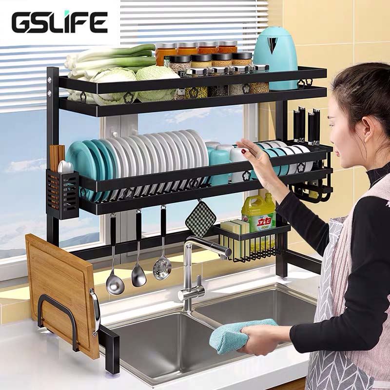 GSlife Kitchen Dishes Drying Rack Rak Pinggan Mangkuk