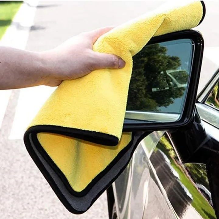 Dual Layer Microfiber Car Cleaning Towel Multipurpose High Water Absorption Plush Wax Polish Cloth Kain Lap Kereta 抹布