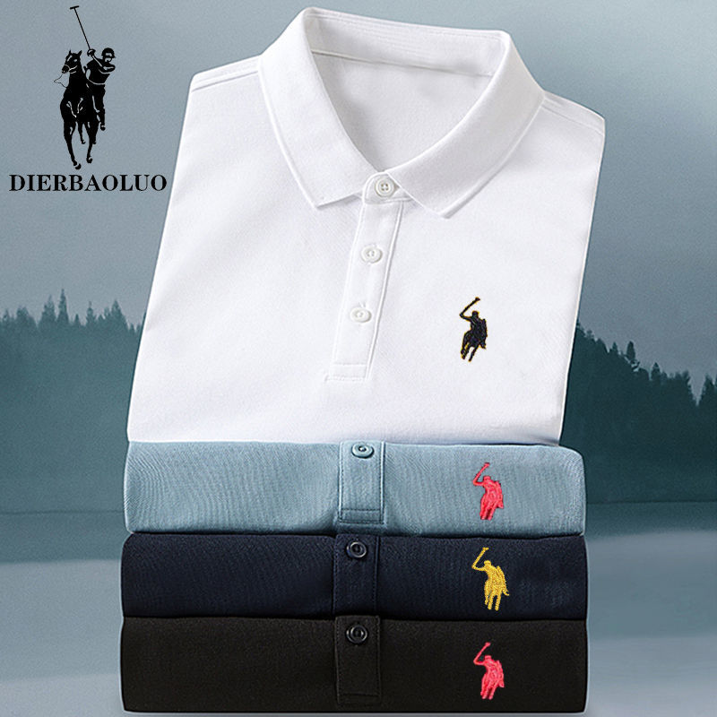 New Arrival 2023 New Summer Short Sleeve T Men's T-shirt Mesh Turn-down Collar Polo POLO Shirt Solid Color Loose Business Men's Half Sleeve High Quality Fashionable