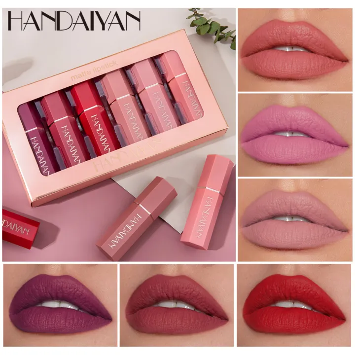 HANDAIYAN 6 Matte Mist Face Lipstick Lipstick Set Long-lasting, moisturizing and highly pigmentation