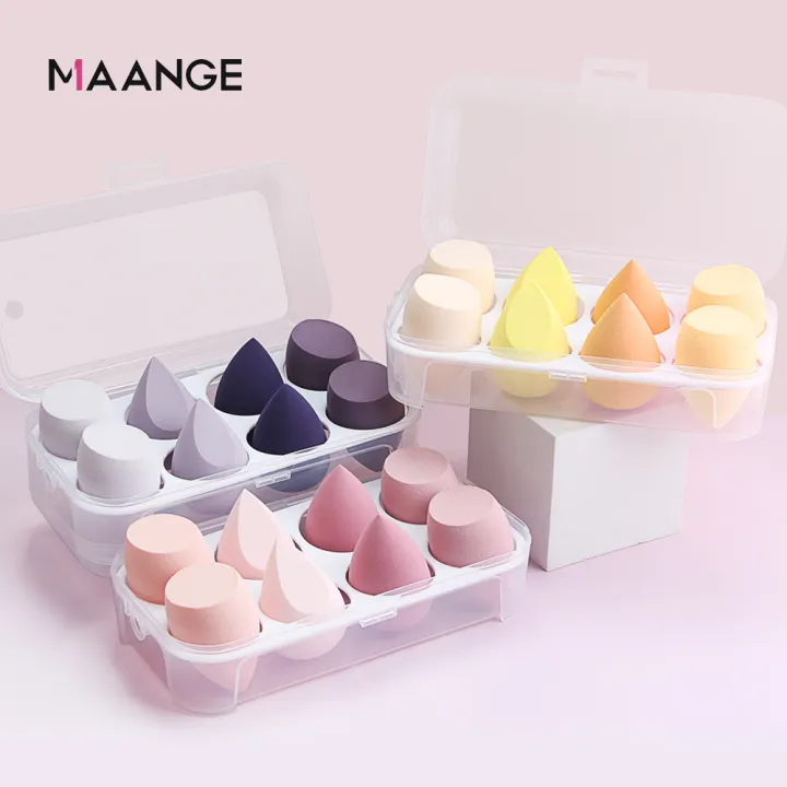 MAANGE 8Pcs Beauty egg Make Up Sponge Egg Puff With Powder Puff Storage Box